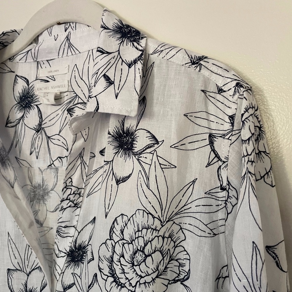 Lovely Rachel Ashwell 100% Linen Blouse - Picture 3 of 11